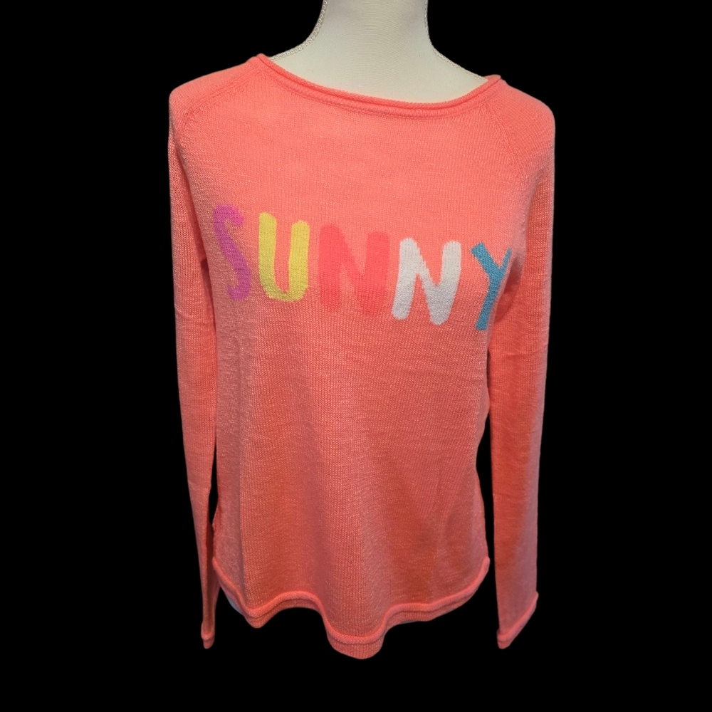 Lilly Pulitzer Coral Sweater with Multicolor Graphic
